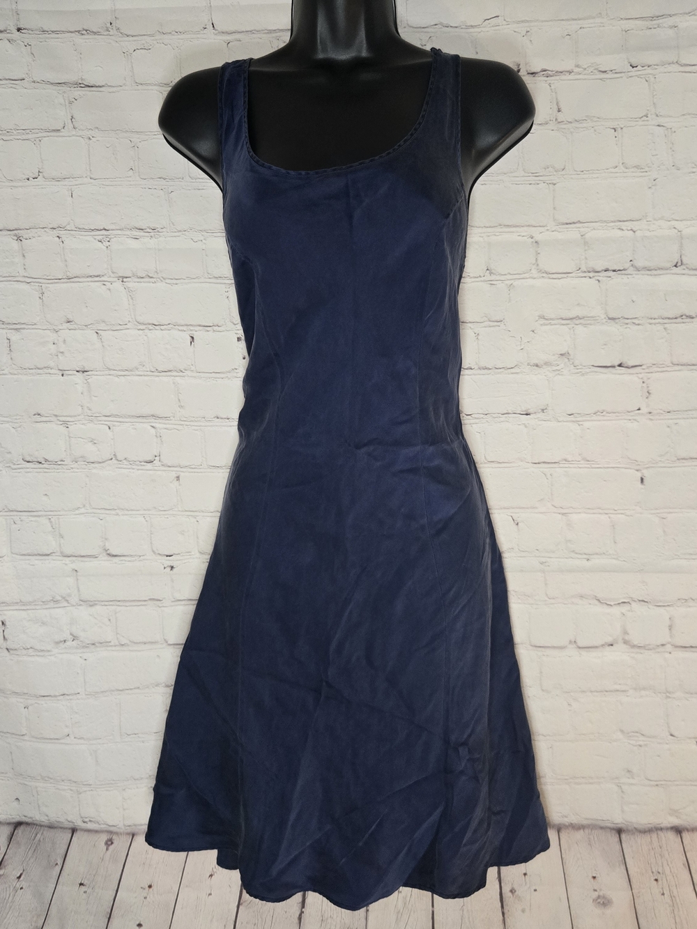 Vtg 90s Y2K Victoria’s Secret Silk Mini Slip Dress Blue Chemise Fairy grunge